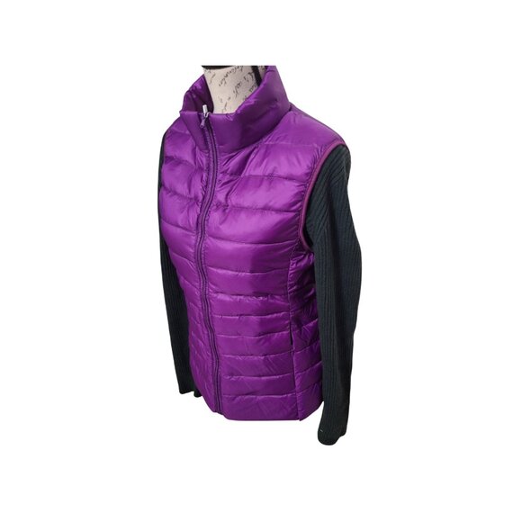 New Womens Packable Micro Quilted Down Hiking Vest Purple XL - Outerwear Fall - Picture 6 of 11